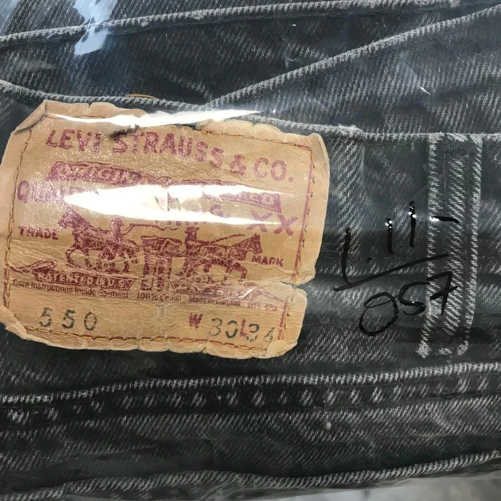 Levi Strauss 550 Mens Jeans Black Washed Relaxed Fit Denim Size 30x34